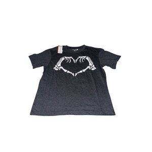Skeleton Heart Graphic Youth T-Shirt By Celebrate It Medium Cotton/Polyester Ble